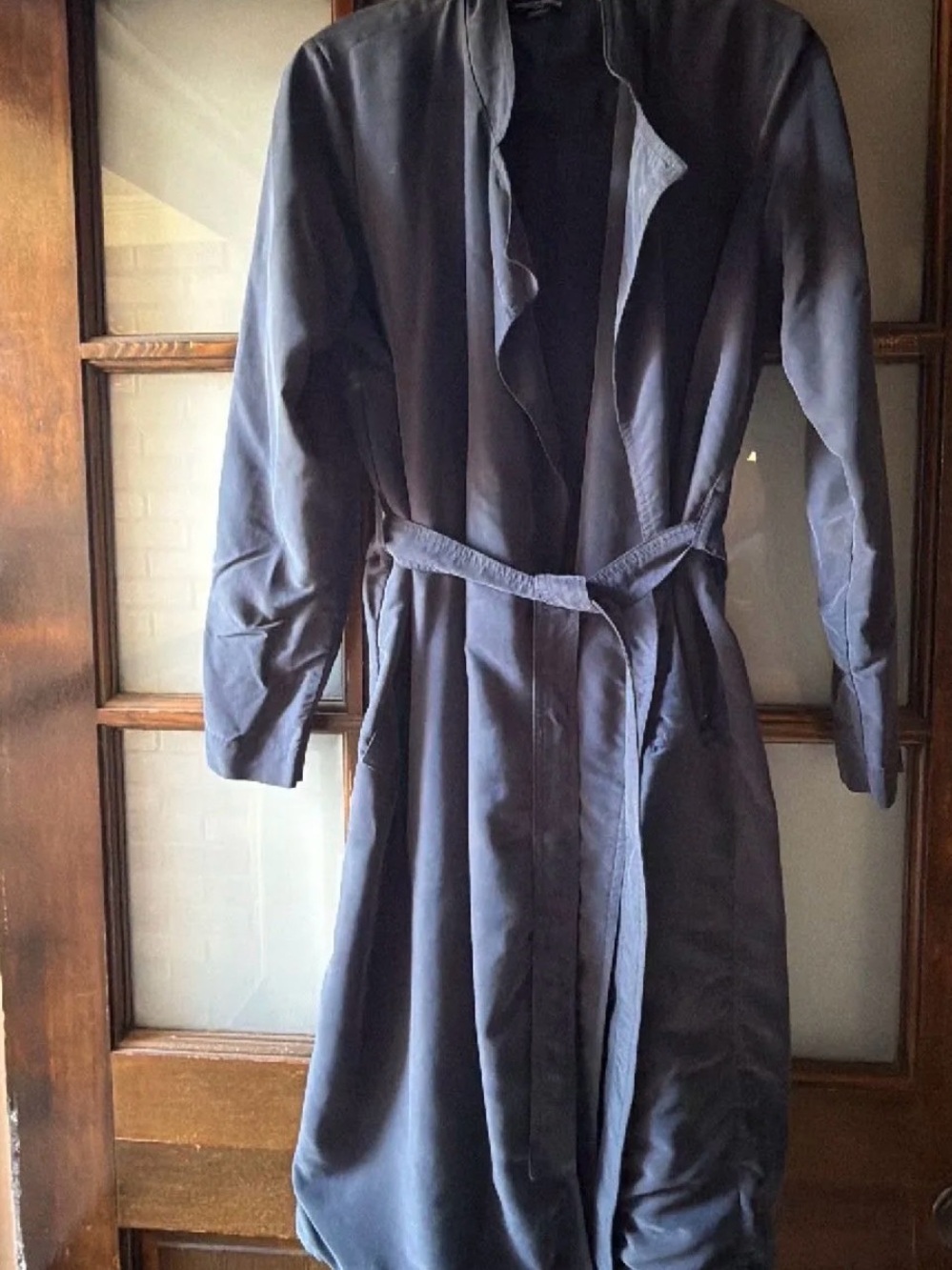American Apparel Navy Belted Trench Coat